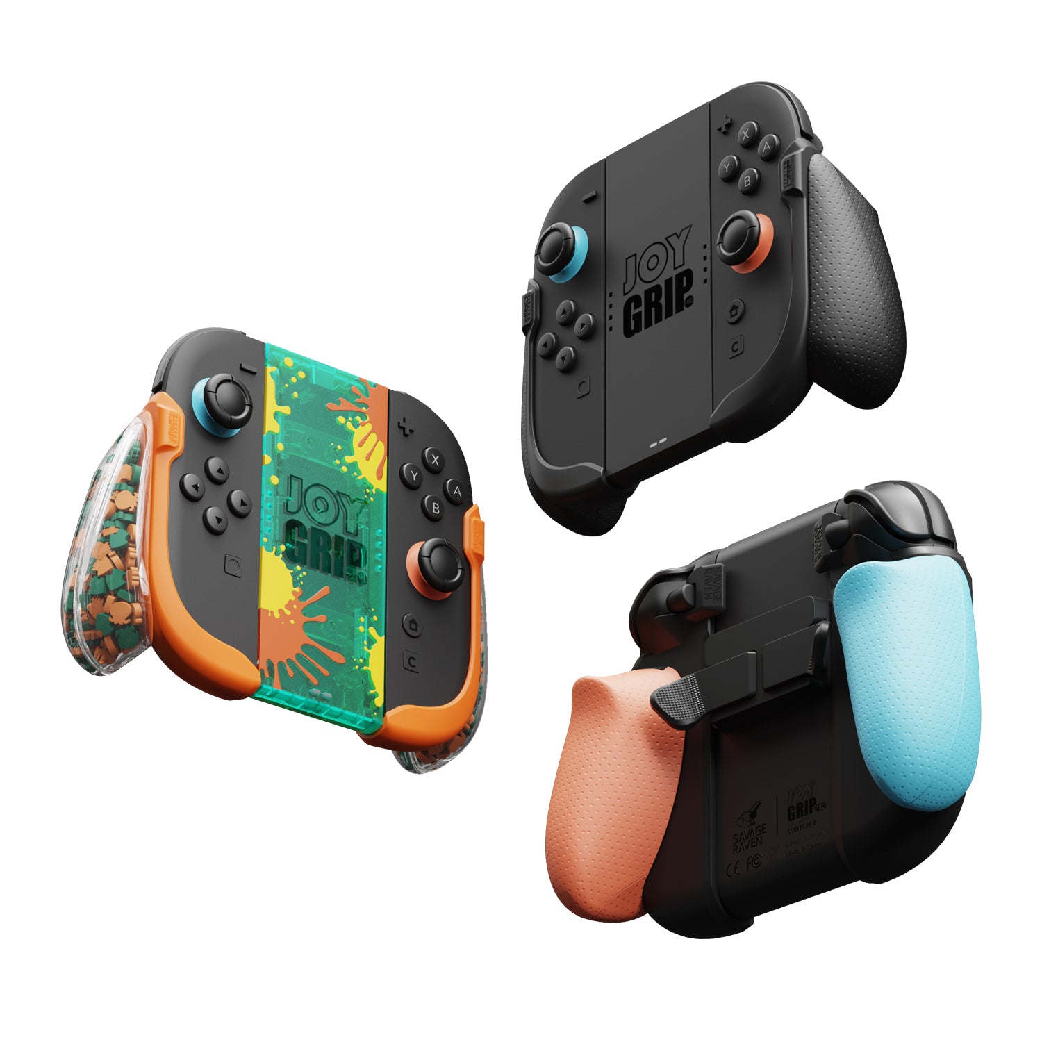 Savage Raven by Skull & Co. JoyGrip Pro: Joy-Con Back-Button Charging